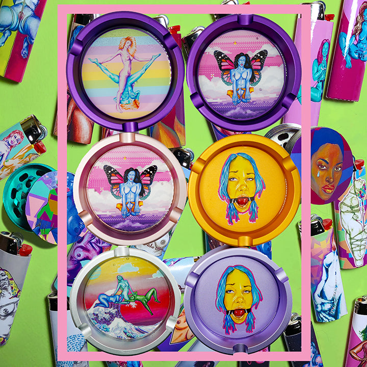 Artsy Ashtray & Mystery Lighter Set