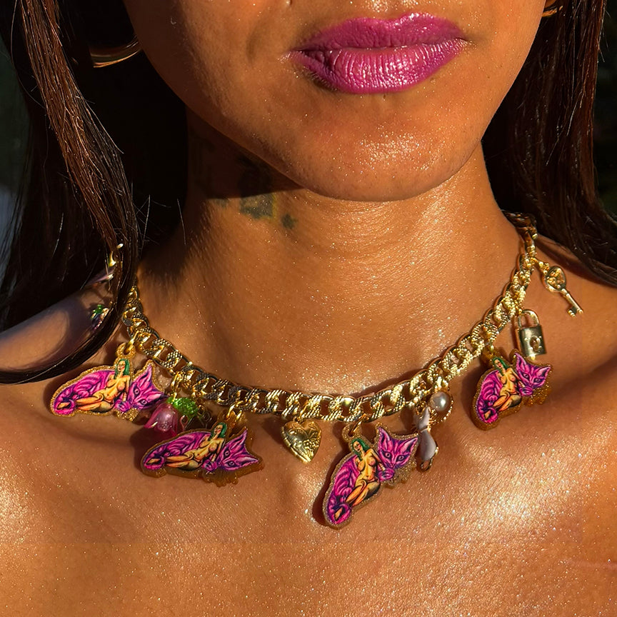 Kitty Cat Call Me - Gay Ass Charm Necklace