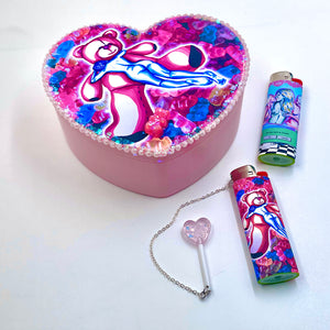 Teddy Bear - Heart Shaped Jewelry Box/Stash Jar