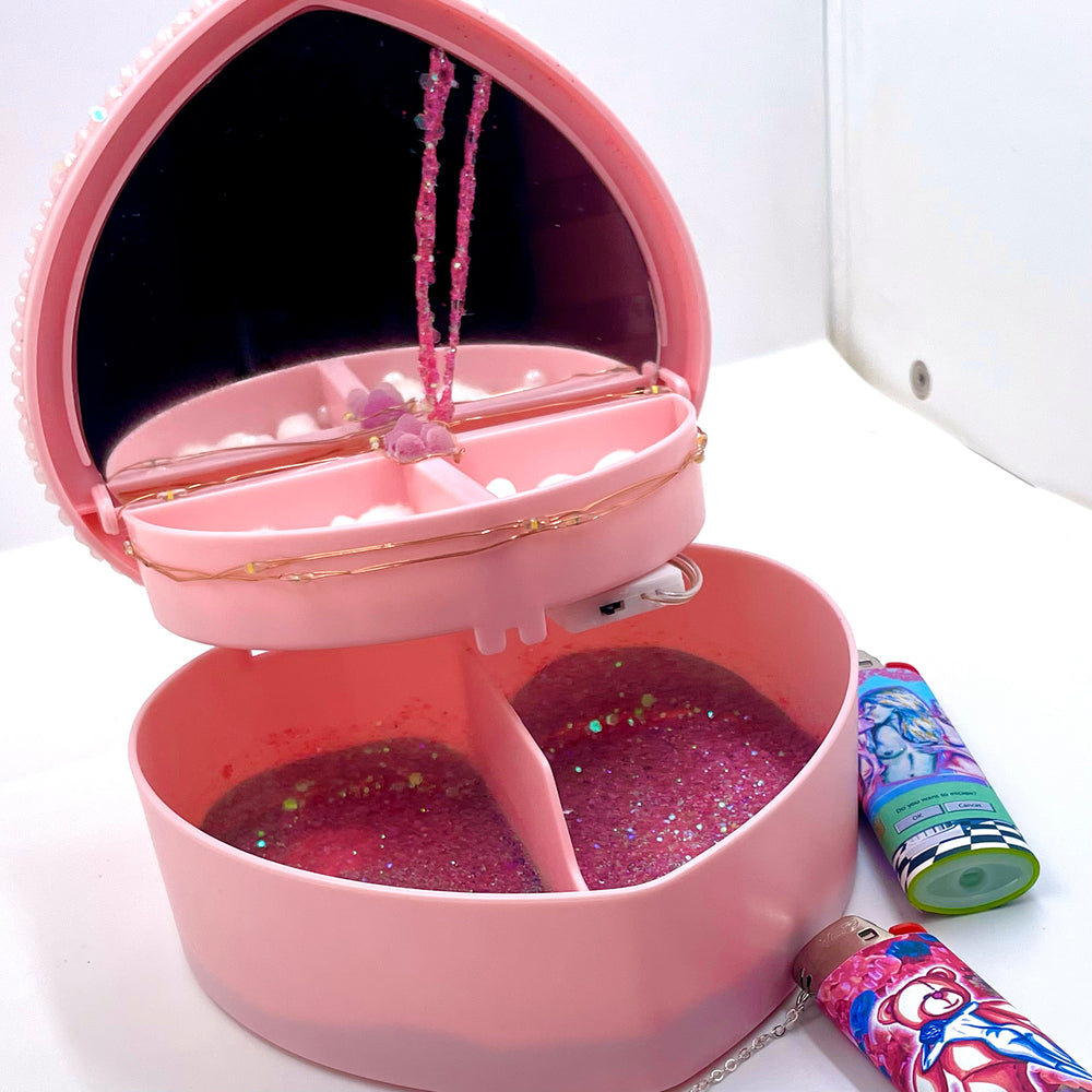 Teddy Bear - Heart Shaped Jewelry Box/Stash Jar