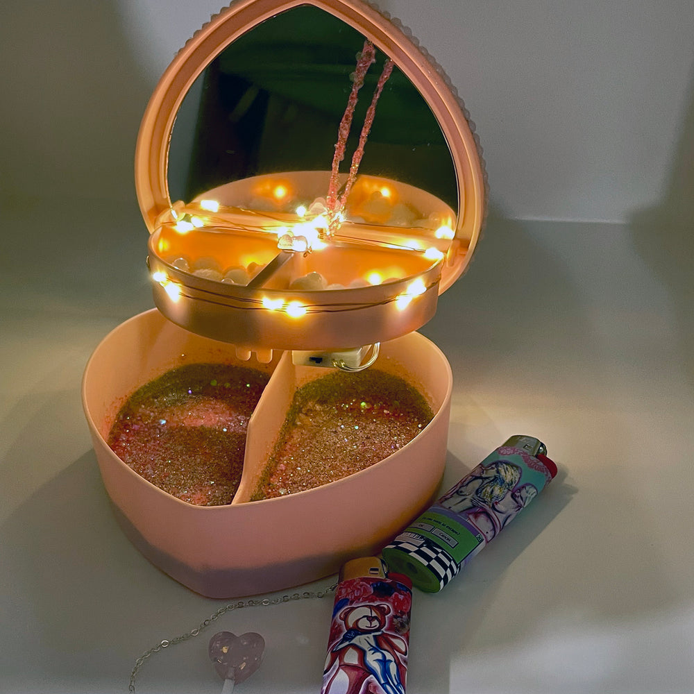 Teddy Bear - Heart Shaped Jewelry Box/Stash Jar