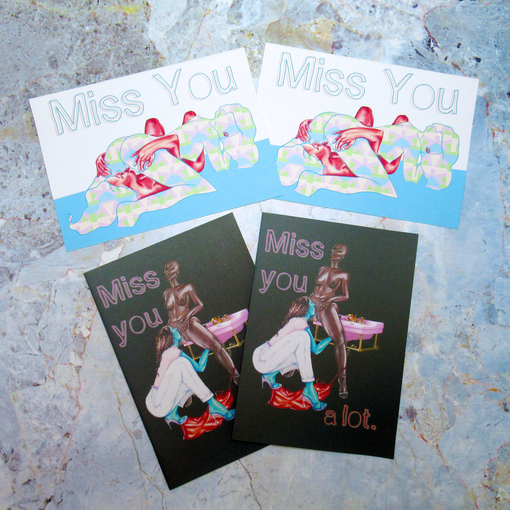 Miss You - Greeting Card Set + Stamps