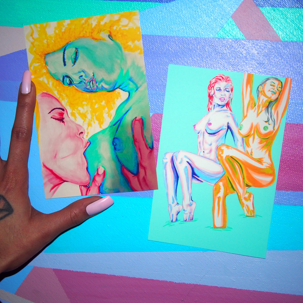 Winter Girls - set of 2 sticker prints