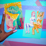 Winter Girls - set of 2 sticker prints