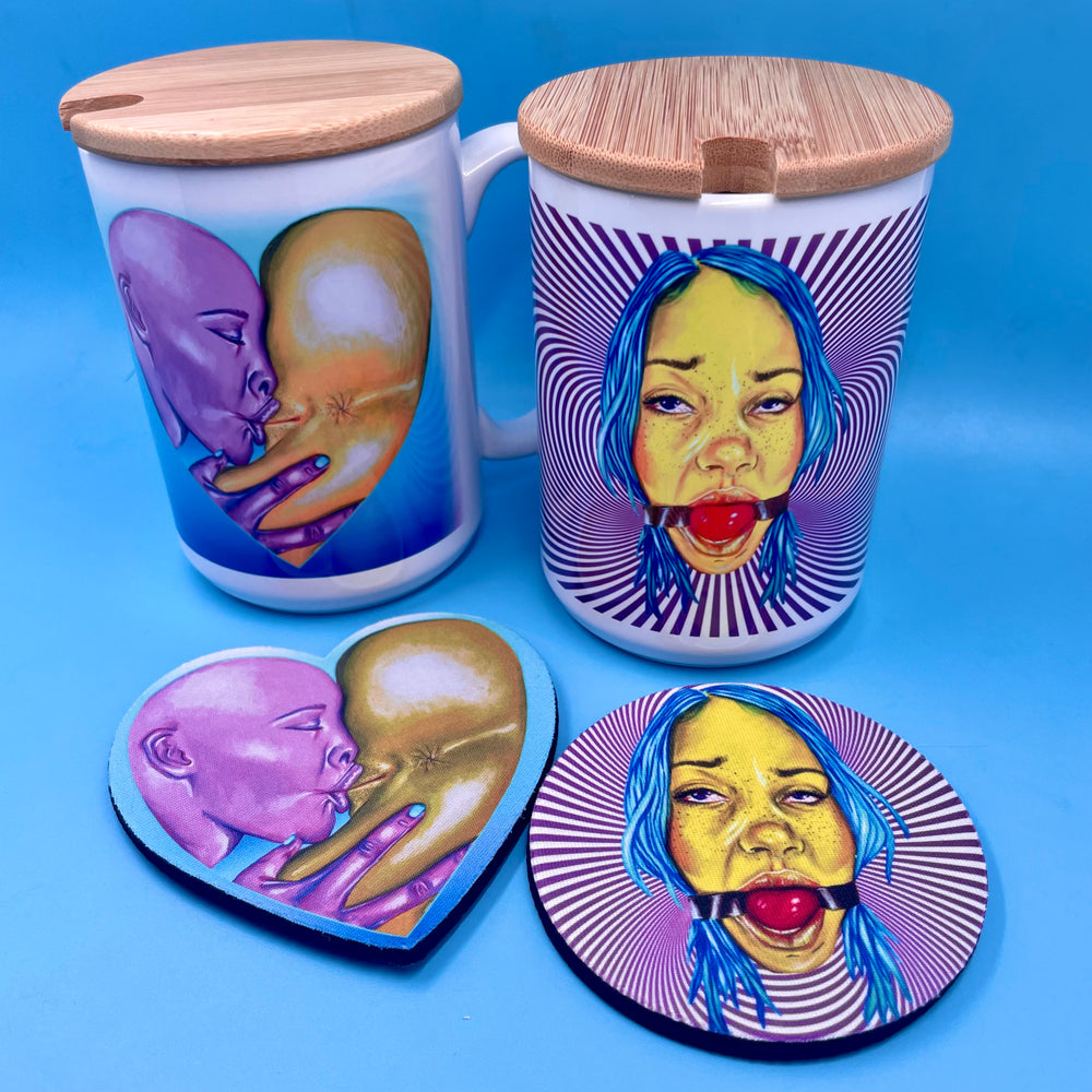 I'm Trying, C*nt! - Ceramic Art Mug & Coaster Set